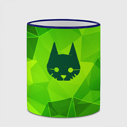 Кружка 3D Stray green poly, цвет: 3D-синий кант — фото 2