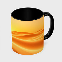 Кружка 3D Золотые пески, цвет: 3D-белый + черный