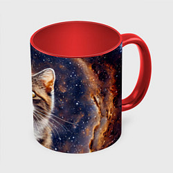 Кружка 3D Сноу-шу в космосе, цвет: 3D-белый + красный