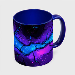 Кружка 3D Синяя звездная полоса в плите текстура, цвет: 3D-белый + синий