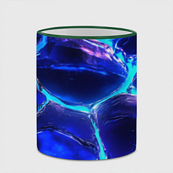 Кружка 3D Объемные плиты в неоновом свечение, цвет: 3D-зеленый кант — фото 2