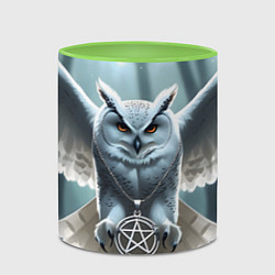 Кружка 3D Лес и белая сова, цвет: 3D-белый + светло-зеленый — фото 2
