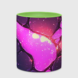 Кружка 3D Розовая текстура разлом плит, цвет: 3D-белый + светло-зеленый — фото 2