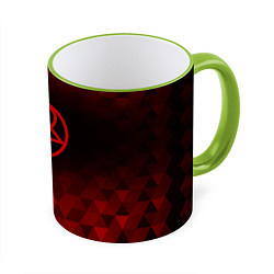 Кружка 3D HIM red poly, цвет: 3D-светло-зеленый кант