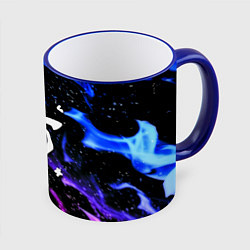 Кружка 3D Doom flame neon, цвет: 3D-синий кант