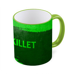 Кружка 3D Skillet - green gradient по-горизонтали, цвет: 3D-светло-зеленый кант