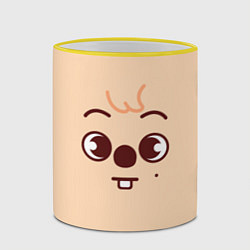 Кружка 3D Quokka skzoo, цвет: 3D-желтый кант — фото 2