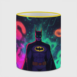 Кружка 3D Бэтмен красочное небо, цвет: 3D-желтый кант — фото 2