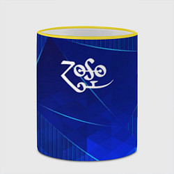 Кружка 3D Led Zeppelin blue poly, цвет: 3D-желтый кант — фото 2