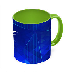 Кружка 3D Black Sabbath blue poly, цвет: 3D-белый + светло-зеленый