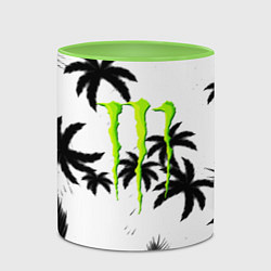 Кружка 3D Monster energy пальмы, цвет: 3D-белый + светло-зеленый — фото 2