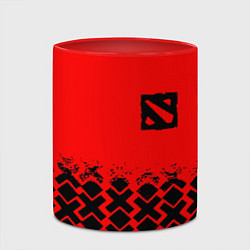 Кружка 3D Dota игровой паттерн, цвет: 3D-белый + красный — фото 2