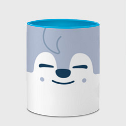 Кружка 3D Wolf Chan skzoo, цвет: 3D-белый + небесно-голубой — фото 2