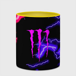 Кружка 3D Monster energy неоновый шторм, цвет: 3D-белый + желтый — фото 2