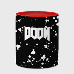 Кружка 3D Doom белые краски всплеск, цвет: 3D-белый + красный — фото 2