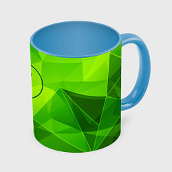 Кружка 3D Pink Floyd green poly, цвет: 3D-белый + небесно-голубой