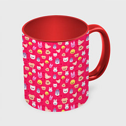 Кружка 3D Skzoo pattern pink, цвет: 3D-белый + красный
