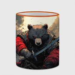Кружка 3D Медведь самурай, цвет: 3D-оранжевый кант — фото 2