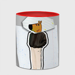 Кружка 3D Чиловый парень - свидетель мем, цвет: 3D-белый + красный — фото 2