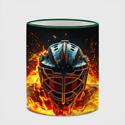 Кружка 3D Голкипер в огне, цвет: 3D-зеленый кант — фото 2