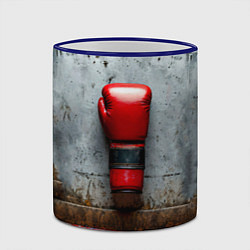 Кружка 3D Кикбоксеркие перчатки на сером, цвет: 3D-синий кант — фото 2