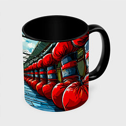 Кружка 3D Зал Муай Тай, цвет: 3D-белый + черный