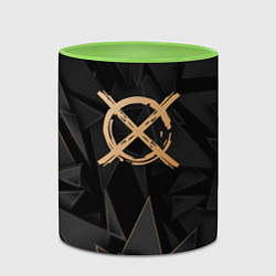 Кружка 3D CreepyPasta golden poly, цвет: 3D-белый + светло-зеленый — фото 2