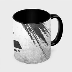 Кружка 3D Mitsubishi - white gradient, цвет: 3D-белый + черный