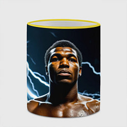 Кружка 3D Мухаммед Али и молния, цвет: 3D-желтый кант — фото 2