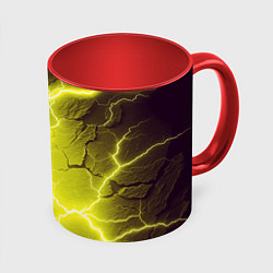 Кружка 3D Color yellow black, цвет: 3D-белый + красный