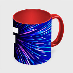 Кружка 3D Minecraft neon energy, цвет: 3D-белый + красный