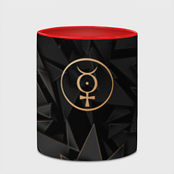 Кружка 3D Marilyn Manson golden poly, цвет: 3D-белый + красный — фото 2