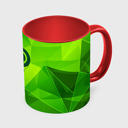 Кружка 3D Deep Purple green poly, цвет: 3D-белый + красный