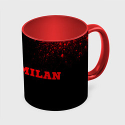 Кружка 3D AC Milan - red gradient по-горизонтали, цвет: 3D-белый + красный