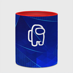 Кружка 3D Among Us blue poly, цвет: 3D-белый + красный — фото 2