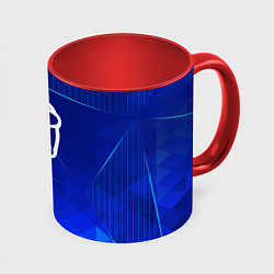 Кружка 3D Among Us blue poly, цвет: 3D-белый + красный