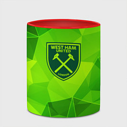 Кружка 3D West Ham green poly, цвет: 3D-белый + красный — фото 2