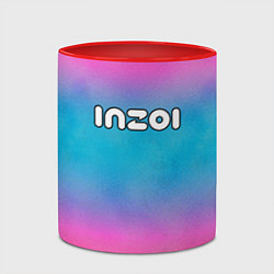 Кружка 3D Inzoi розово-голубой фон, цвет: 3D-белый + красный — фото 2