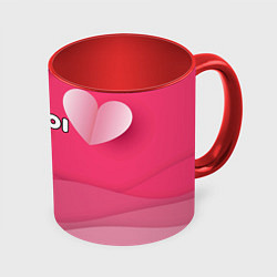 Кружка 3D Inzoi розовые сердечки, цвет: 3D-белый + красный