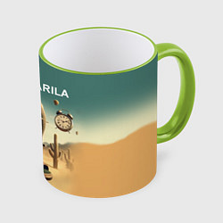 Кружка 3D Слон кактус - брейнрот мем, цвет: 3D-светло-зеленый кант