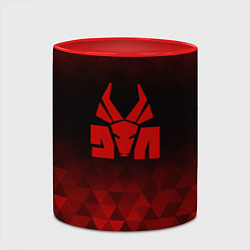 Кружка 3D Die Antwoord red poly, цвет: 3D-белый + красный — фото 2