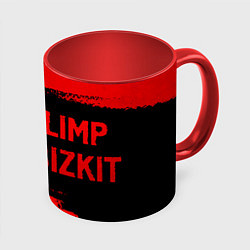 Кружка 3D Limp Bizkit - red gradient по-горизонтали, цвет: 3D-белый + красный