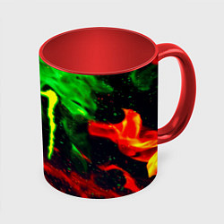 Кружка цветная Monster energy огонь лого