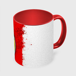 Кружка 3D Каяк на красно-белом, цвет: 3D-белый + красный