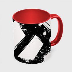Кружка 3D Color black white, цвет: 3D-белый + красный