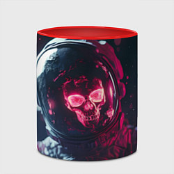 Кружка 3D Красный череп в скафандре космонавта, цвет: 3D-белый + красный — фото 2