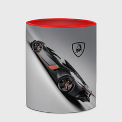 Кружка 3D Lamborghini - racing car, цвет: 3D-белый + красный — фото 2