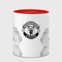 Кружка 3D Manchester United white poly, цвет: 3D-белый + красный — фото 2