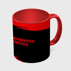 Кружка 3D Manchester United - red gradient по-горизонтали, цвет: 3D-белый + красный