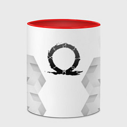 Кружка 3D God of War white poly, цвет: 3D-белый + красный — фото 2